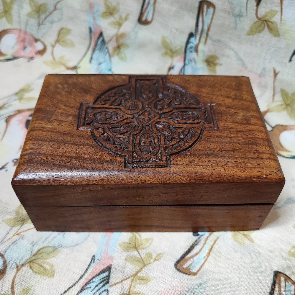 Native American Navajo Sun Wood Wooden Jewelry Craft Stash Secrets Crafted Box